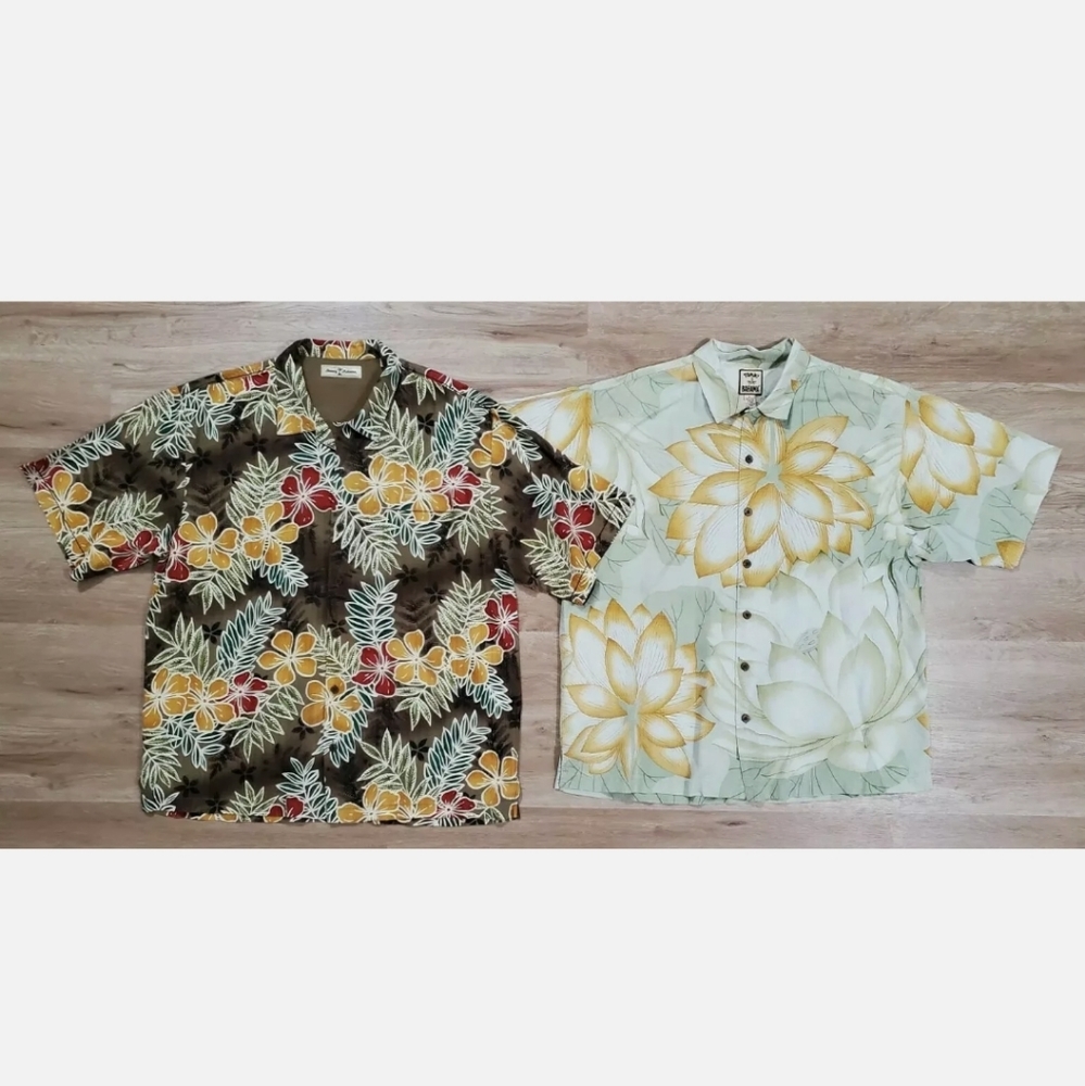 Tommy Bahama Mens Shirts Silk Lot of 2 Floral - Picture 1 of 4